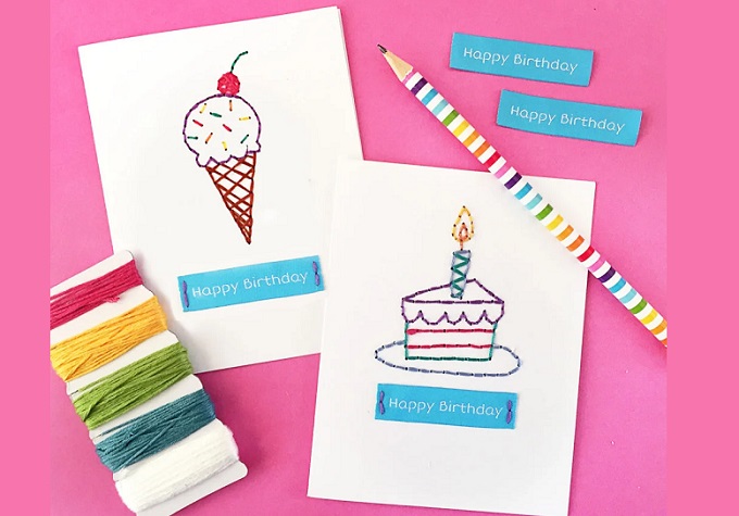 dondurma şeklinde doğum günü kutlama kartı