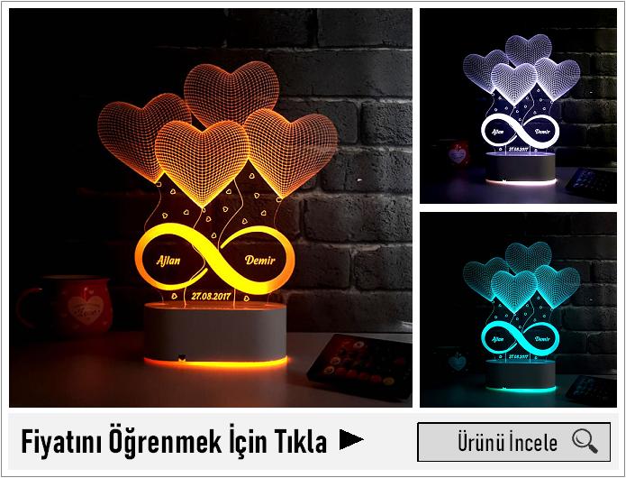 Sonsuz Aşkımız 3D Led Gece Lambası