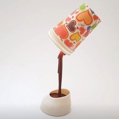  - DIY Cup & Light - Dökülen Kahve Görünümlü Masa Lambası