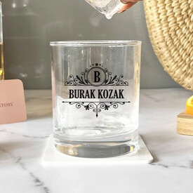  - İsme Özel Premium Gravürlü Kristal Viski Bardağı