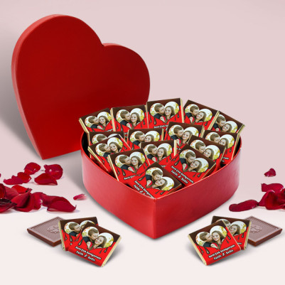  - Kalp Kutuda Fotoğraflı Çikolatalar