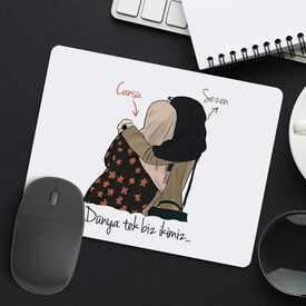  - Kişiye Özel İki Başörtülü Kız Arkadaş Mousepad