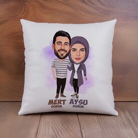 Sevgi Bağı Karikatürlü Kupa Ayıcık ve Yastık Seti - Thumbnail